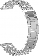 Ремешок металлический GSMIN Double Chain 22 для Elari KidPhone Fresh (Серебристый)