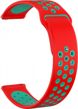 Ремешок силиконовый GSMIN Sport Edition 22 для Elari KidPhone Fresh (Красно-бирюзовый)