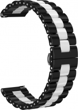 Ремешок керамический GSMIN Bias 22 для Elari KidPhone Fresh (Черно-белый)