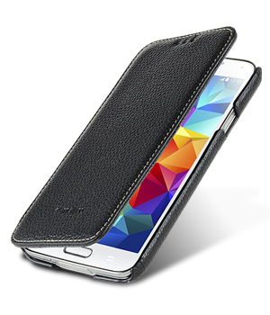 Кожаный чехол для Samsung Galaxy S5 Melkco Premium Leather Case - Face Cover Book Type (Black LC) Ver.3