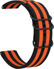 Ремешок тканевый GSMIN Dim 22 для Elari KidPhone Fresh (Черно-оранжевый)