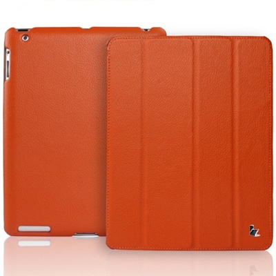 Кожаный чехол для iPad 2/3 и iPad 4 Jison Smart Leather Case (Оранжевый)