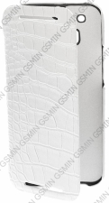 ������� ����� ��� HTC One 2 M8 Armor Case - Book Type (Crocodile White)