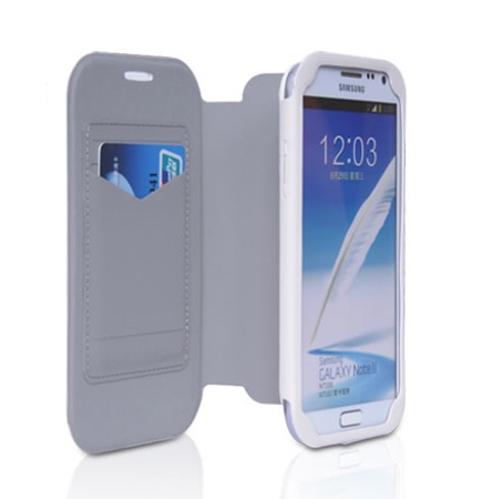 Кожаный чехол для Samsung Galaxy Note 2 (N7100) Hoco Crystal Leather Case (Белый)