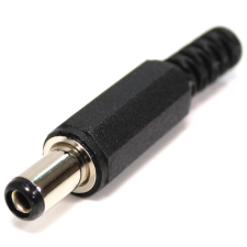 Разъем питания 5.5 x 2.1 штекер штырьевой под пайку пластик на кабель GSMIN JS01 (Черный)