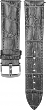 Ремешок кожаный GSMIN Crocodile 20 для Samsung Galaxy Watch 4 Classic 46мм (Темно-серый)