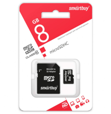����� ������ SmartBuy MicroSDHC 8GB Class 10 � ��������� SD