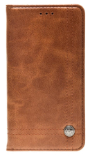 Кожаный чехол-книжка RHDS Retro для Samsung Galaxy J7 Plus (Коричневый)