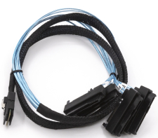 Кабель адаптер переходник для жёстких дисков GSMIN DP40 SAS 36P SFF-8087 - 4х SFF-8482 (1м) (Черный)