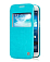 Кожаный чехол для Samsung Galaxy Grand 2 (G7102) Hoco Crystal Series View Leather Case (Turquoise)