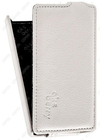 Кожаный чехол для Microsoft Lumia 532 Dual sim Aksberry Protective Flip Case (Белый)