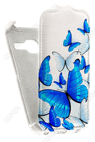 Кожаный чехол для Samsung Galaxy J1 mini (2016) Aksberry Protective Flip Case (Белый) (Дизайн 11/11)