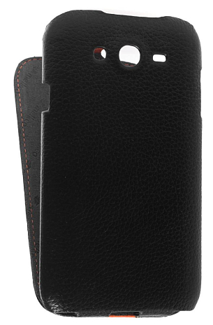    Samsung Galaxy Grand (i9082) Melkco Premium Leather Case - Special Edition Jacka Type (Black/Orange LC)
