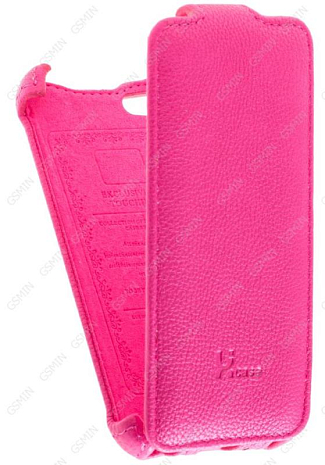 Кожаный чехол для Apple iPhone 5/5S/SE Lux Case (Розовый)