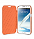 Кожаный чехол для Samsung Galaxy Note 2 (N7100) Melkco Premium Leather Case - Face Cover Book Type (Orange LC) Ver.2