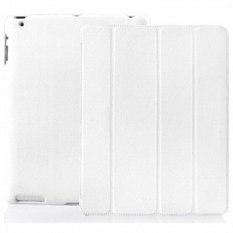 Кожаный чехол для iPad 2 Jison Smart Leather Case (Белый)
