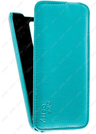 Кожаный чехол для Asus Zenfone 2 ZE550ML / Deluxe ZE551ML Aksberry Protective Flip Case (Бирюзовый)