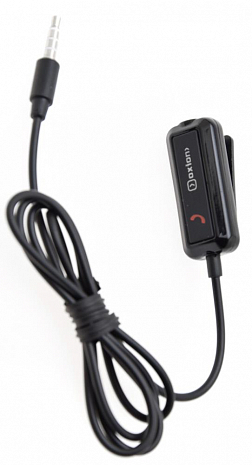 Аудио-кабель AUX 3.5мм Oxion мама - папа с кнопкой ответа и микрофоном (Черный)