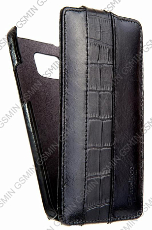 Кожаный чехол для Samsung Galaxy S2 Plus (i9105) Melkco Leather Case - LE Jacka Type (Vintage Black / Crocodile Print Pattern - Black)