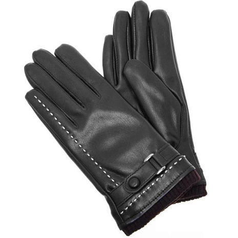 Кожаные женские перчатки RHDS для сенсорных экранов (Черный)