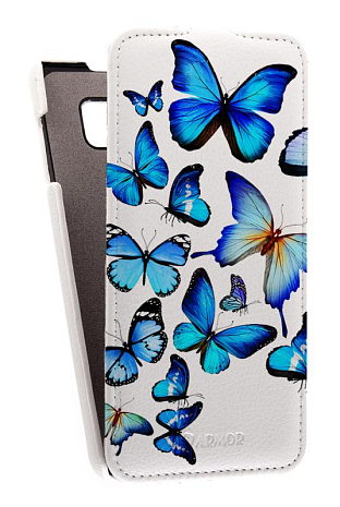 Кожаный чехол для Samsung Galaxy Note 5 Armor Case "Full" (Белый) (Дизайн 13/13)