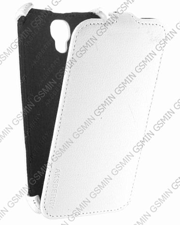 Кожаный чехол для Alcatel One Touch Scribe HD / 8008D Aksberry Protective Flip Case (Белый)