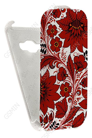 Кожаный чехол для Samsung Galaxy J1 (2016) Aksberry Protective Flip Case (Белый) (Дизайн 146)