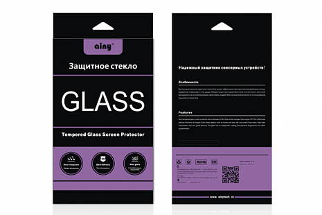 Противоударное защитное стекло для Apple iPhone 6/6S Ainy Full Screen Cover 3D 0.33mm (Черный)