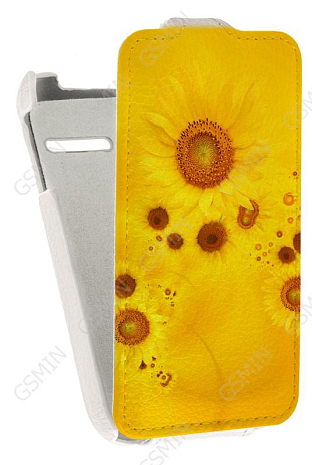 Кожаный чехол для Alcatel POP D1 4018D Art Case (Белый) (Дизайн 162)