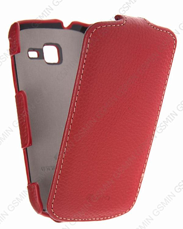 Кожаный чехол для Samsung Galaxy Trend (S7390) Sipo Premium Leather Case - V-Series (Красный)