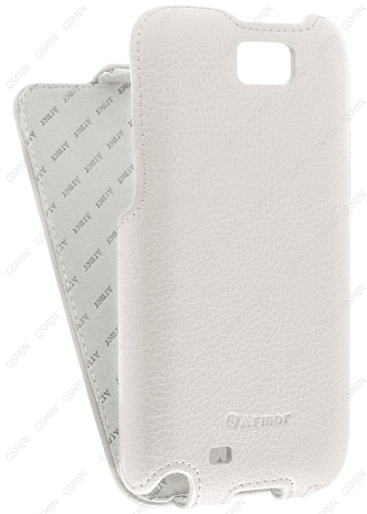 Кожаный чехол для Samsung Galaxy Note 2 (N7100) Armor Case (Белый) (Дизайн 162)