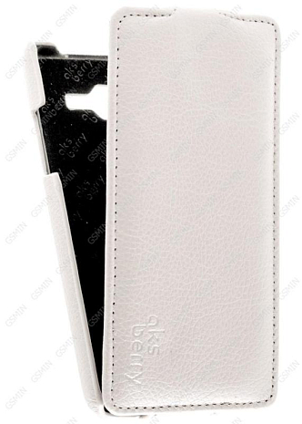 Кожаный чехол для Samsung Galaxy Grand Prime G530H Aksberry Protective Flip Case (Белый)