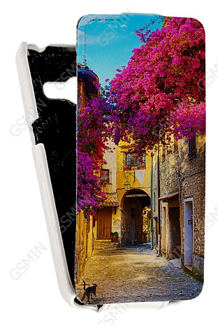 Кожаный чехол для Asus Zenfone 4 (A400CG) Aksberry Protective Flip Case (Белый) (Дизайн 83)