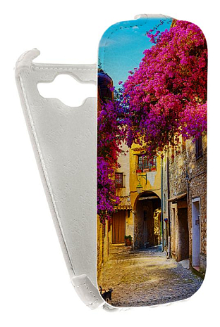 Кожаный чехол для Samsung Galaxy S3 (i9300) Aksberry Protective Flip Case (Белый) (Дизайн 83)