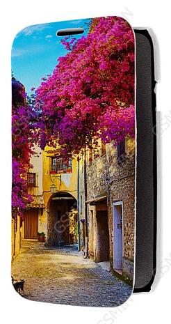 Кожаный чехол для Samsung Galaxy S4 (i9500) Armor Case - Book Type (Белый) (Дизайн 83)