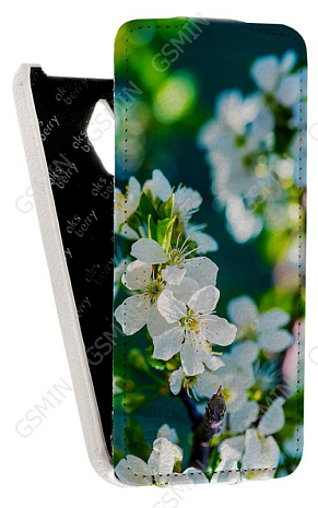 Кожаный чехол для ASUS ZenFone Go ZC500TG Aksberry Protective Flip Case (Белый) (Дизайн 42)