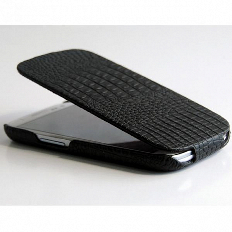 Кожаный чехол для Samsung Galaxy S3 (i9300) Borofone Crocodile Case (Черный)