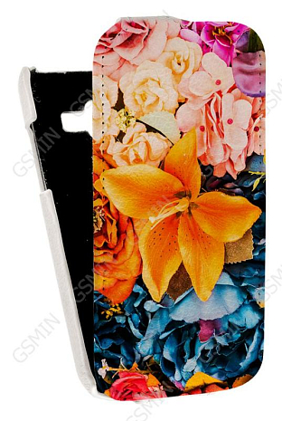 Кожаный чехол для Samsung Galaxy J1 (J100H) Aksberry Protective Flip Case (Белый) (Дизайн 9/9)