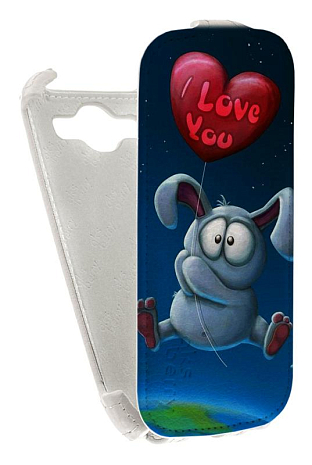 Кожаный чехол для Samsung Galaxy S3 (i9300) Aksberry Protective Flip Case (Белый) (Дизайн 149)
