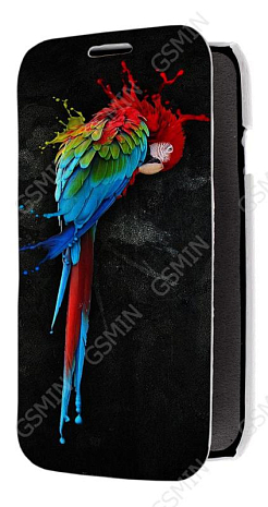 Кожаный чехол для Samsung Galaxy S4 (i9500) Armor Case - Book Type (Белый) (Дизайн 152)