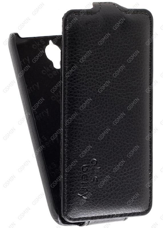 Кожаный чехол для Alcatel One Touch Idol 2 Mini 6016 Aksberry Protective Flip Case (Черный)
