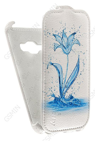 Кожаный чехол для Samsung Galaxy J1 (2016) Aksberry Protective Flip Case (Белый) (Дизайн 8/8)