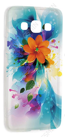 Чехол силиконовый для Samsung Galaxy A3 TPU (Прозрачный) (Дизайн 6)