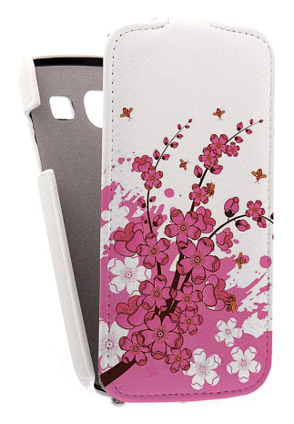 Кожаный чехол для Samsung Galaxy Core (i8260) Armor Case "Full" (Белый) (Дизайн 153)