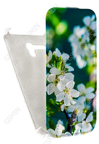 Кожаный чехол для Alcatel One Touch POP 3 5025D Aksberry Protective Flip Case (Белый) (Дизайн 42)