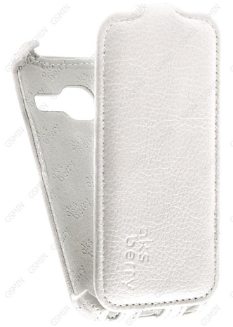Кожаный чехол для Samsung Galaxy J1 mini (2016) Aksberry Protective Flip Case (Белый)