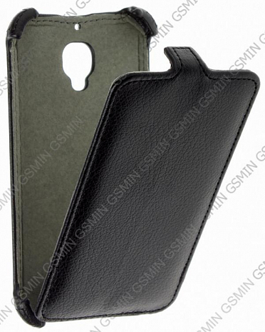 Кожаный чехол для Alcatel One Touch Snap / 7025D Armor Case (Черный)