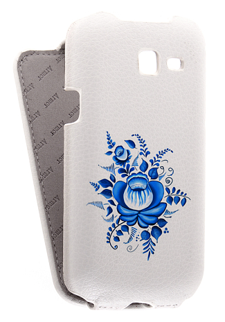 Кожаный чехол для Samsung Galaxy Trend (S7390) Armor Case "Full" (Белый) (Дизайн 18/18)