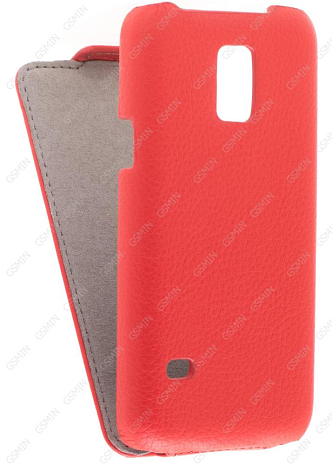Кожаный чехол для Samsung Galaxy S5 mini Art Case (Красный)
