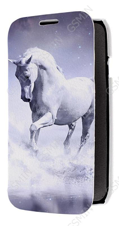 Кожаный чехол для Samsung Galaxy S4 (i9500) Armor Case - Book Type (Белый) (Дизайн 117)